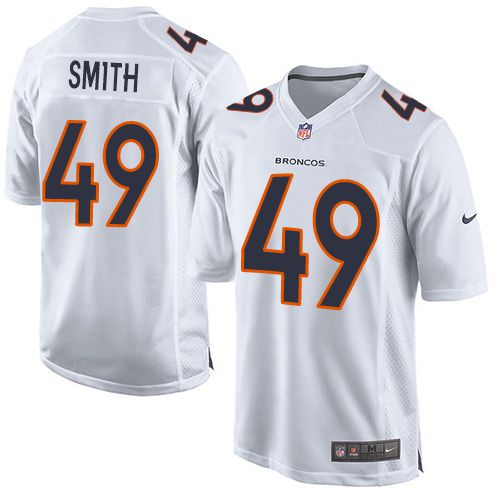 Men Denver Broncos #49 Dennis Smith Nike White Event Game NFL Jersey